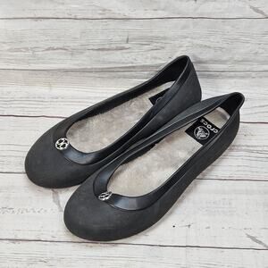 Crocs Mammoth Ballet Flats Black Faux Fur Lined Women's Size 7